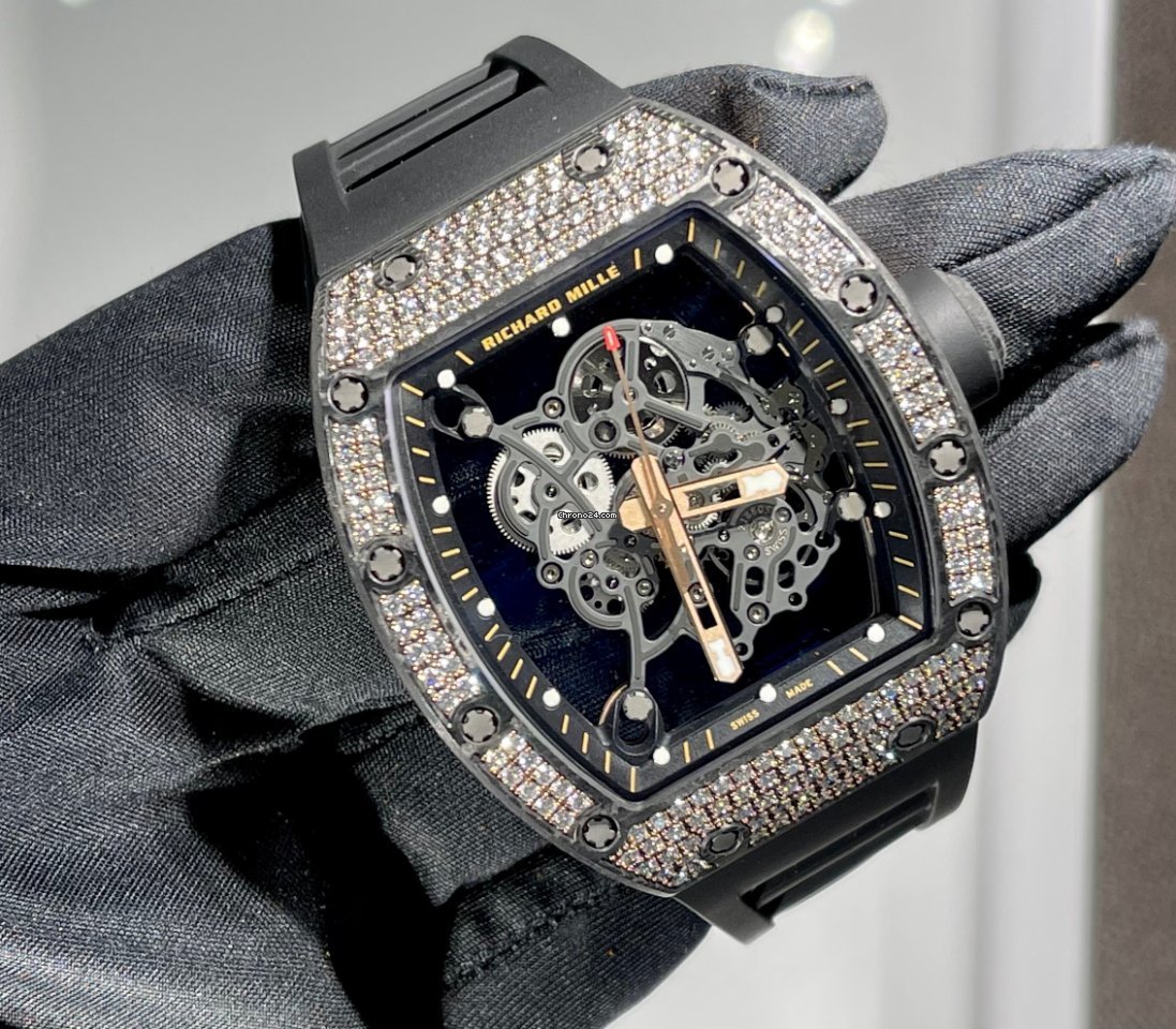 Replica Richard Mille RM055 Bubba Watson 18K Rose Gold Diamonds Carbon ...